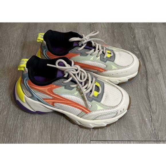 Zara Other - Zara Boys Neon Chunky Tennis Shoes White Sz 30 (12.5-13)